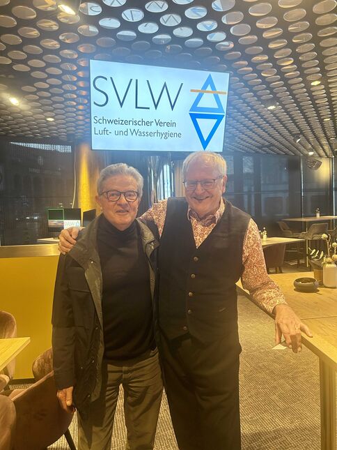 Neues Ehrenmitglied Dr. Walter Hugentobler und SVLW-Präsident Alfred Freitag.